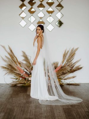 Carina - chapel length wedding veil with diamantes