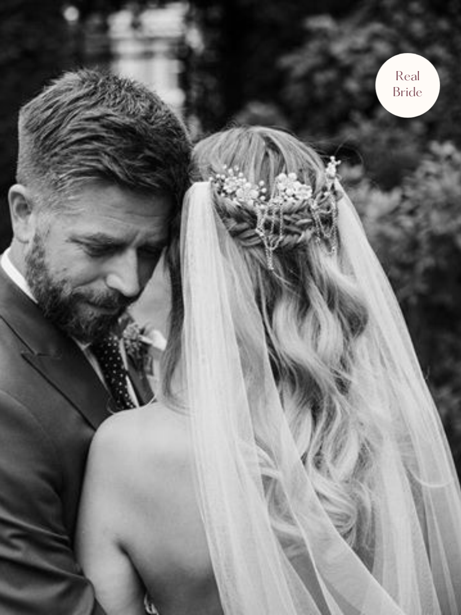 Diana - Elegant Hand Cut Chapel Length Drape Veil in Silk Effect Tulle - Image 5