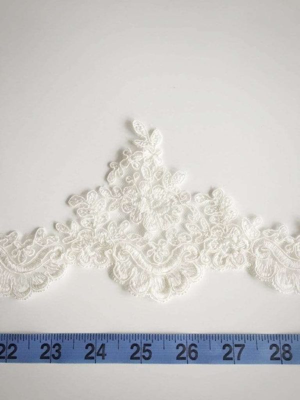 Felicity – Chapel Length Veil with Scalloped Lace Trim - Image 4