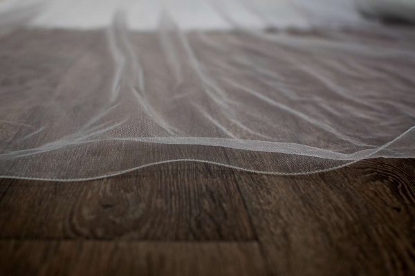Isabella - one layer cathedral length extra wide veil with a wavy edge detail