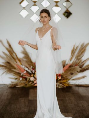 Kayleigh - two tier fingertip length veil with diamantes