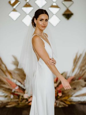 Kayleigh - two tier fingertip length veil with diamantes