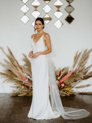 Nadia – two tier chapel length veil with scattered diamantes