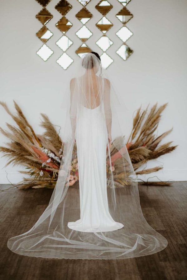 Nikki - two layer cathedral length veil with a simple edge finish