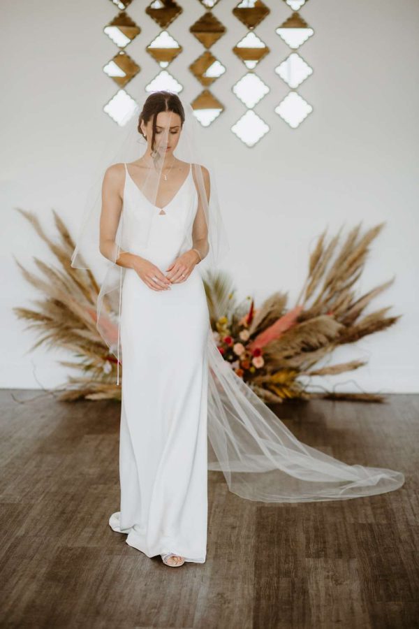 Nikki - two layer cathedral length veil with a simple edge finish