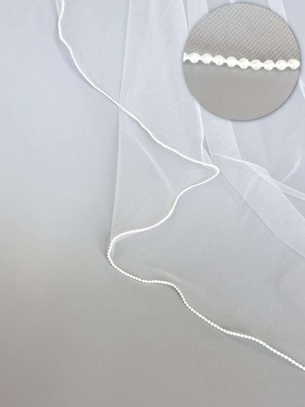 Pearl edging on a veil