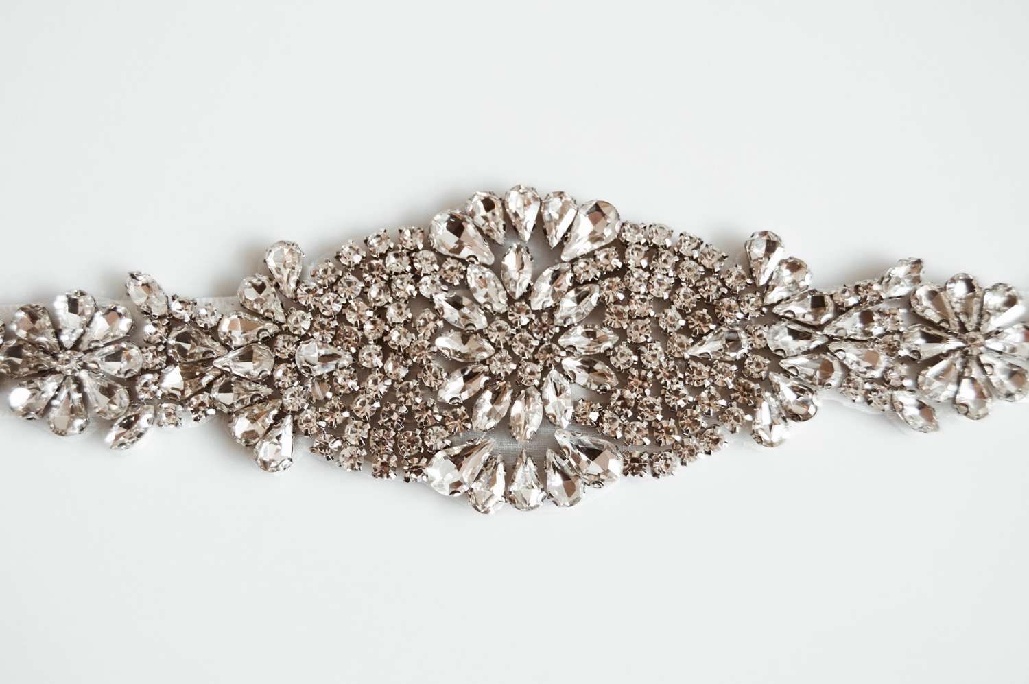 PBB1005 - dazzling crystal encrusted bridal belt with centre detail