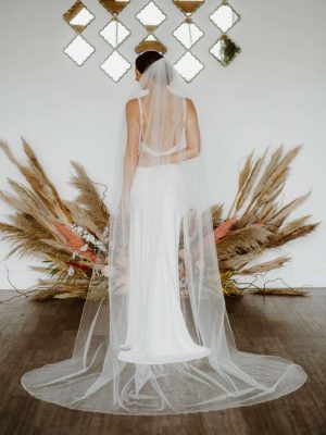 Phoenix - one layer cathedral length veil with diamantes "falling stars"