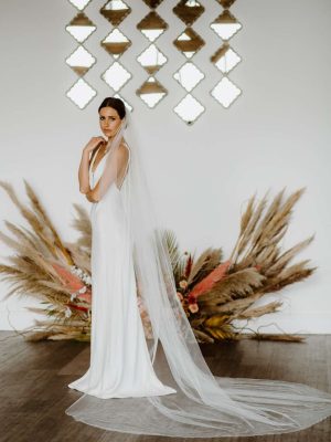 Phoenix - one layer cathedral length veil with diamantes "falling stars"