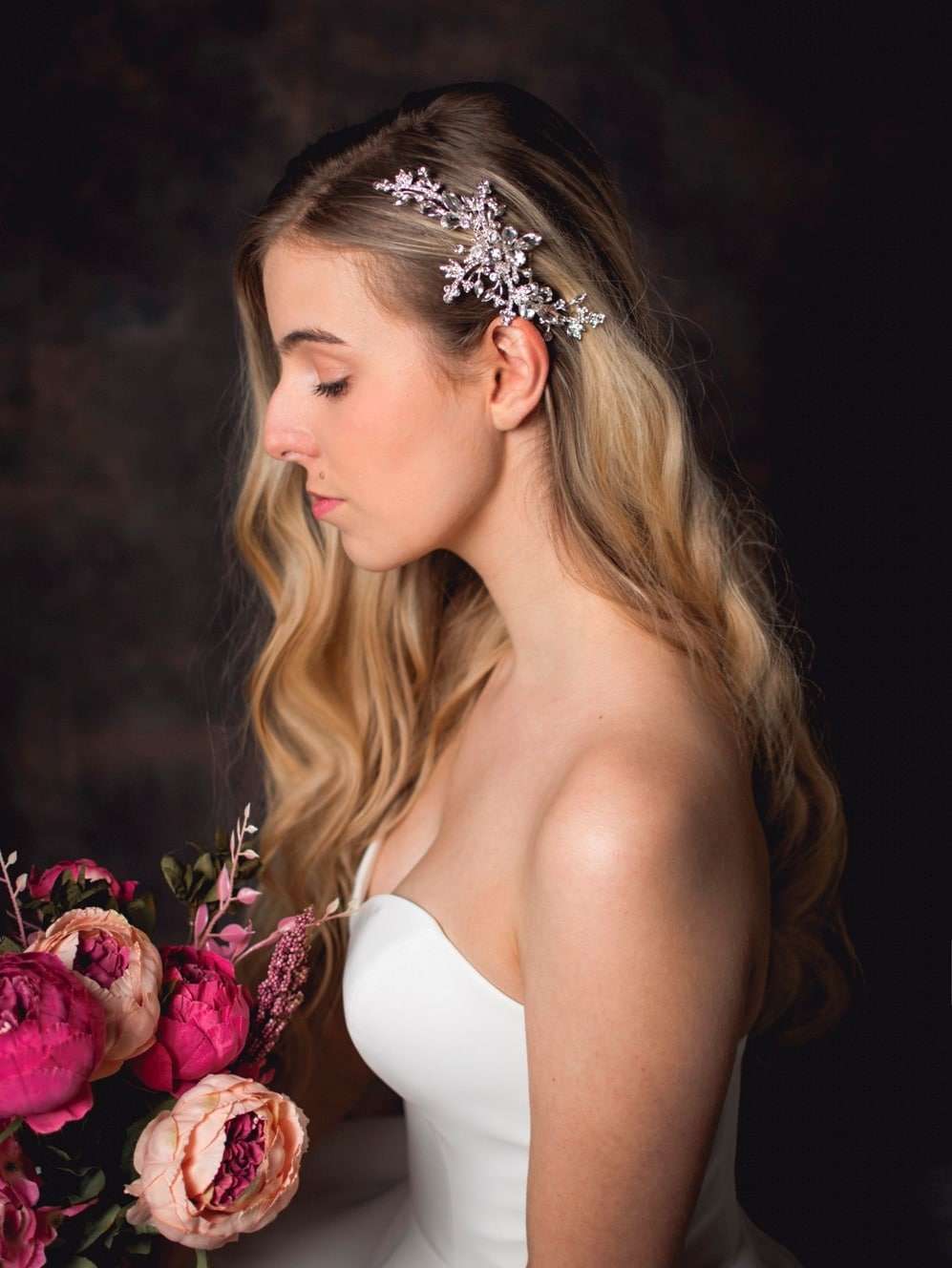 Cosette Classic Diamante Bridal Hair Clip With Large Diamantes