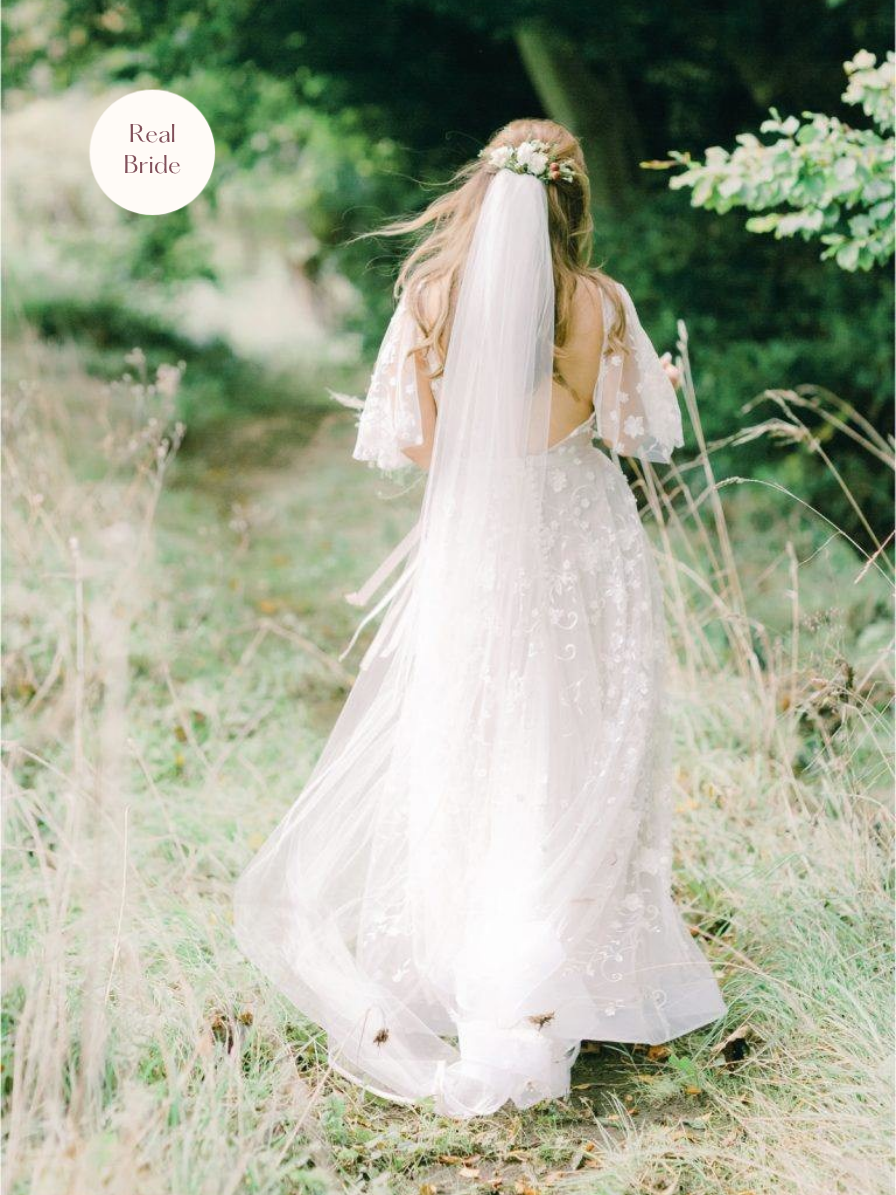 Charlotte veil Real bride image with label