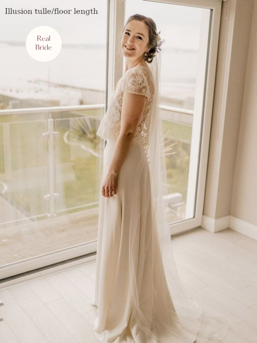 Charlotte veil Real bride image with label