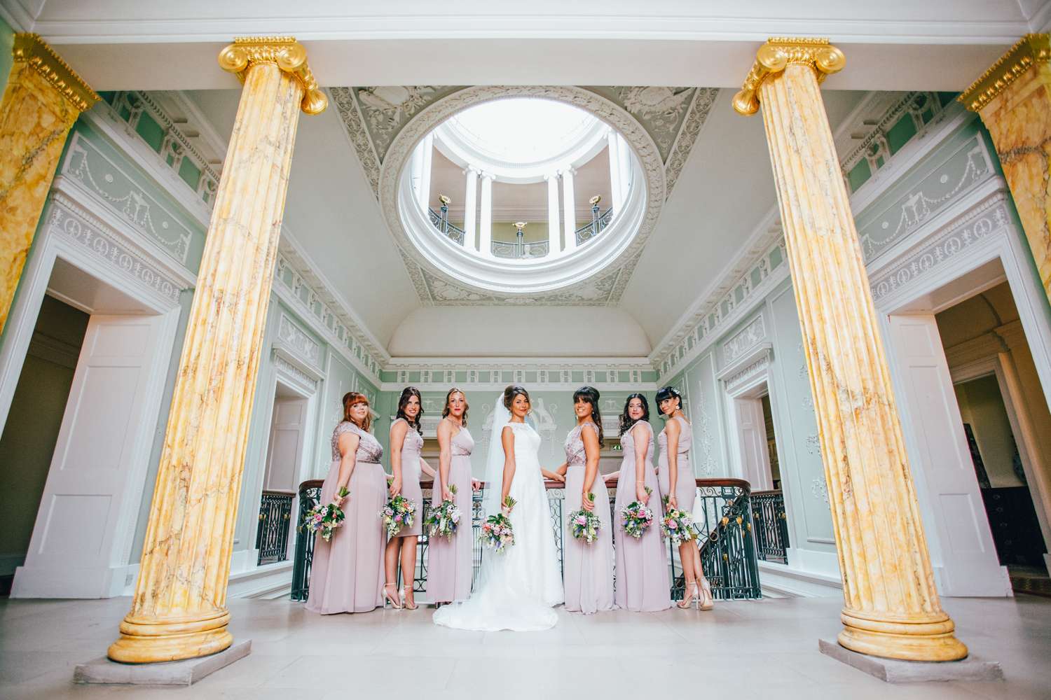 Real bride wearing long chapel length wedding veil Brooke