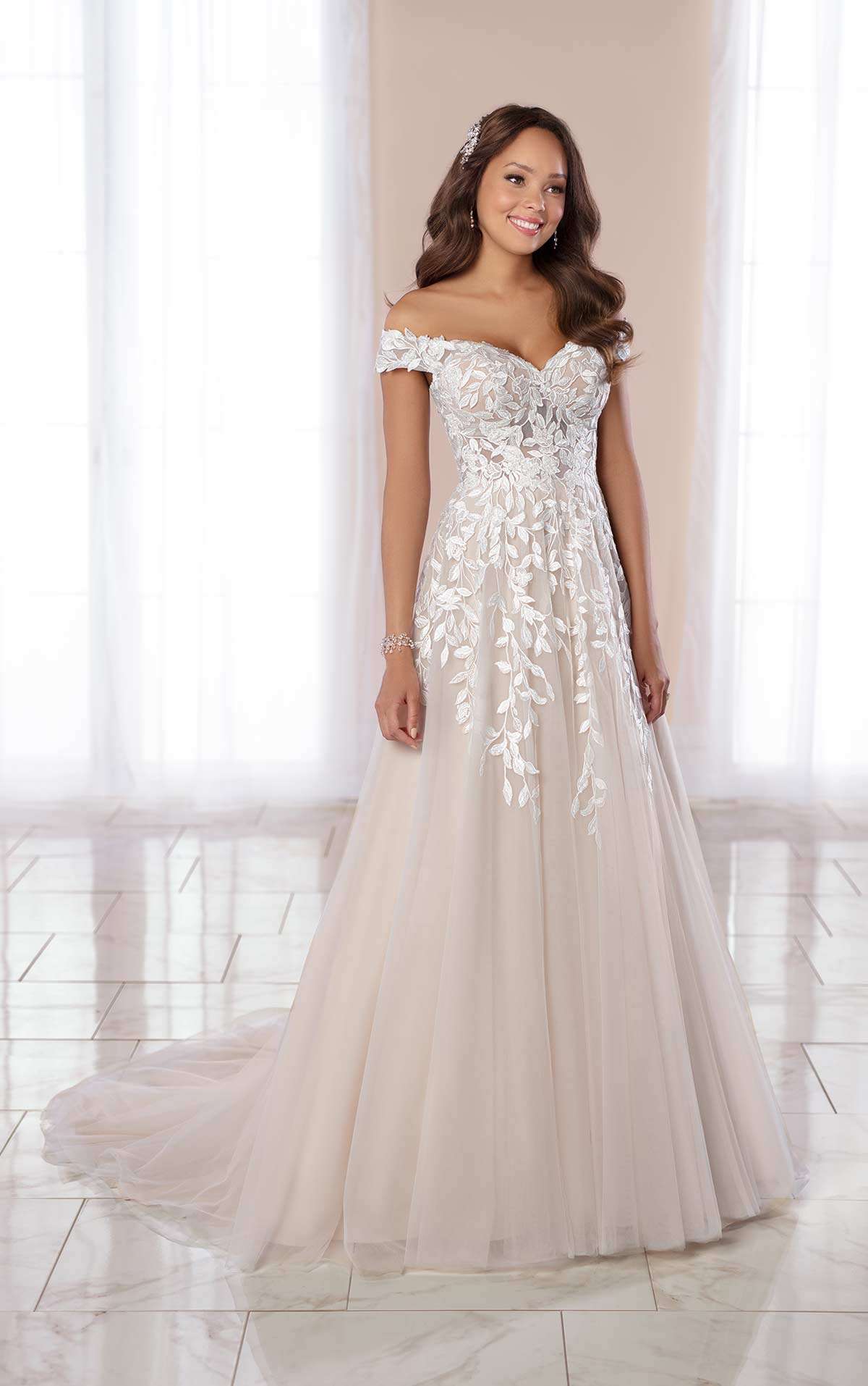 two colour wedding dress example