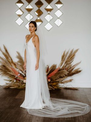 Lottie - two tier cathedral length veil with scattered diamantes