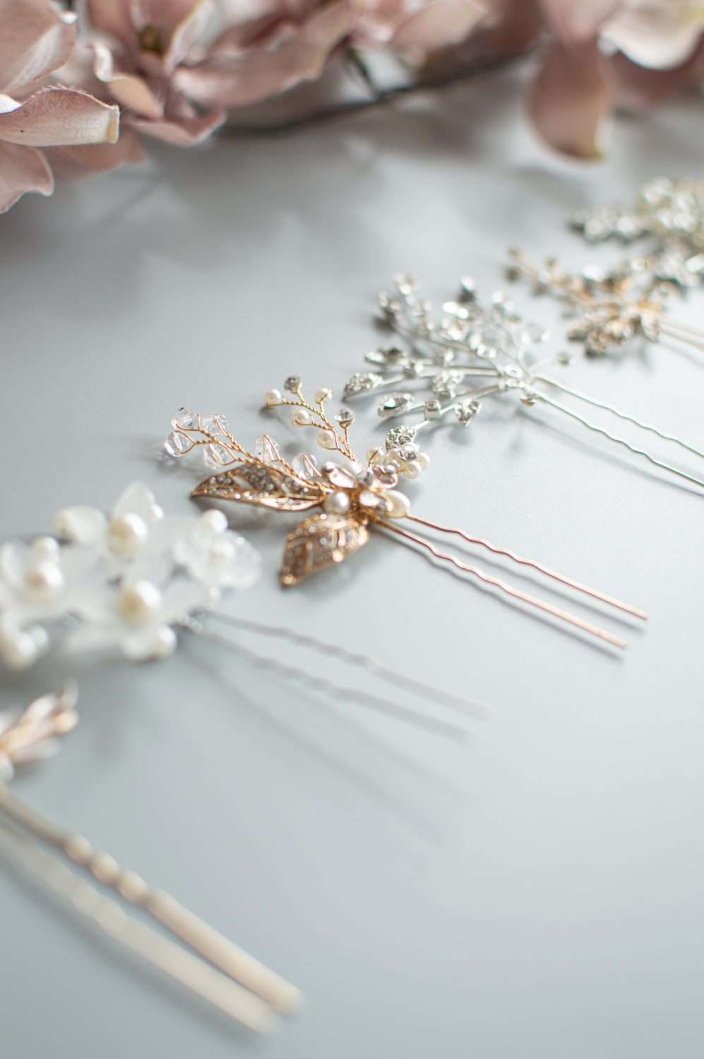 Row of hair pins Row of hair pins