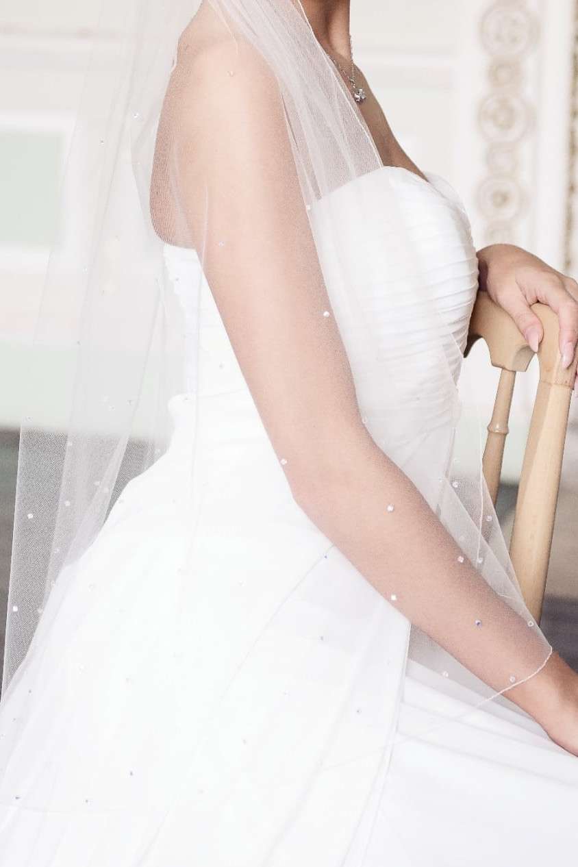 ab crystals veil beading