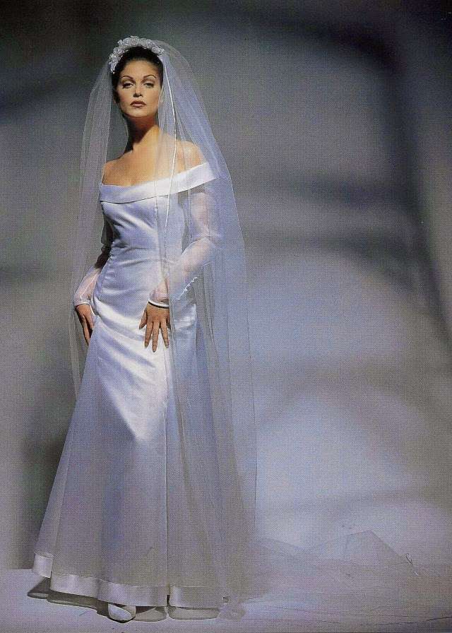 navy blue dress for baby girl 90s Wedding Dress Trends We Love main image 1
