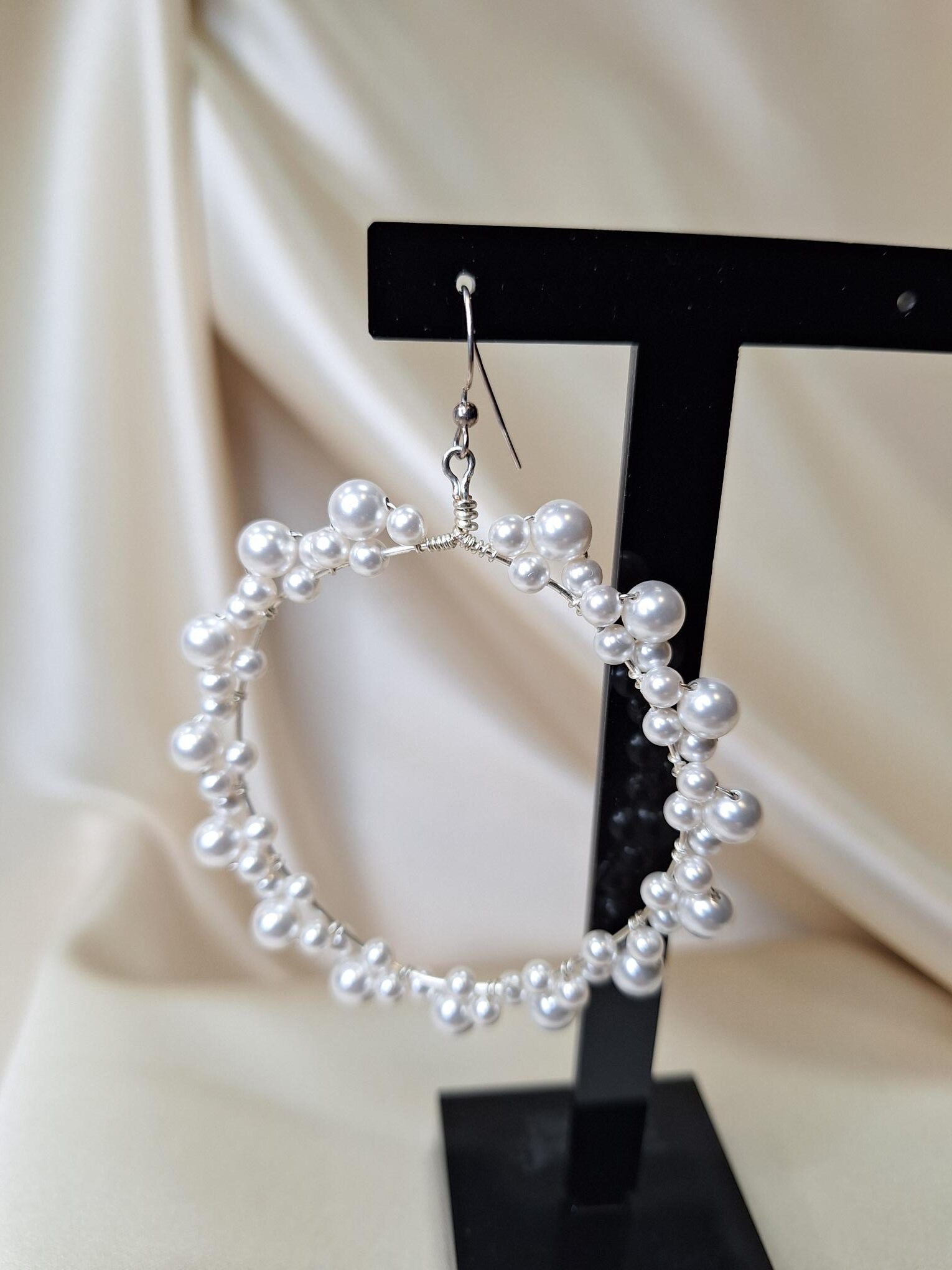 Siren - Pearl Hoop Earrings by Arianna - Image 4