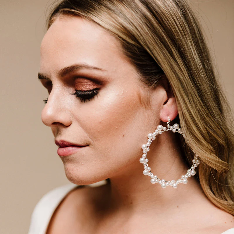 Siren - Pearl Hoop Earrings by Arianna - Image 2