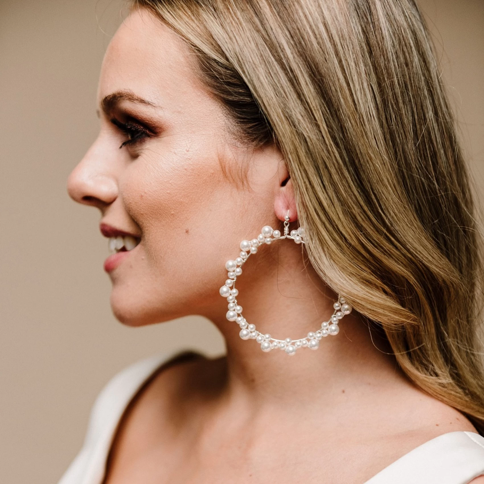 Siren - Pearl Hoop Earrings by Arianna