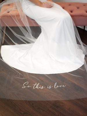 Embroidered Veil in Elegant font
