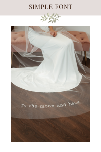 Simple font Veil Embroidery