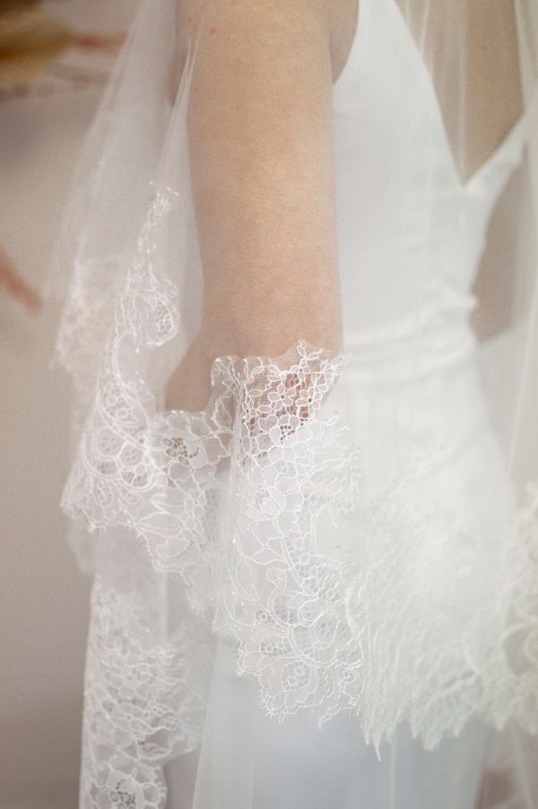 Sienna – Two Tier Cathedral Length Veil with Chantilly Lace