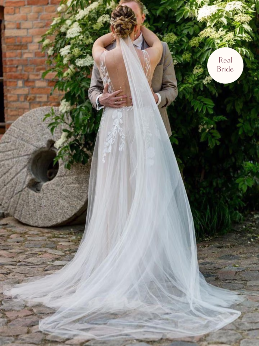Sia - One Layer Chapel Length Barely There Veil in Silk Effect Tulle 11 sia real bride