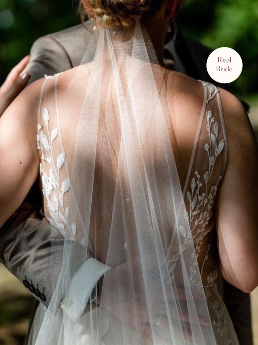 Sia - One Layer Chapel Length Barely There Veil in Silk Effect Tulle 9 sia real bride