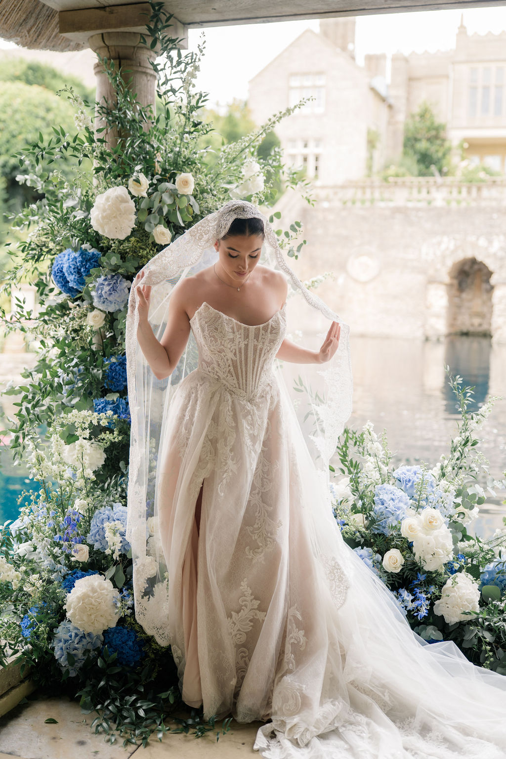 Olympia – Cathedral Length Mantilla Veil with Lace Trim 21 Olympia – Cathedral Length Mantilla Veil with Lace Trim - Image 11
