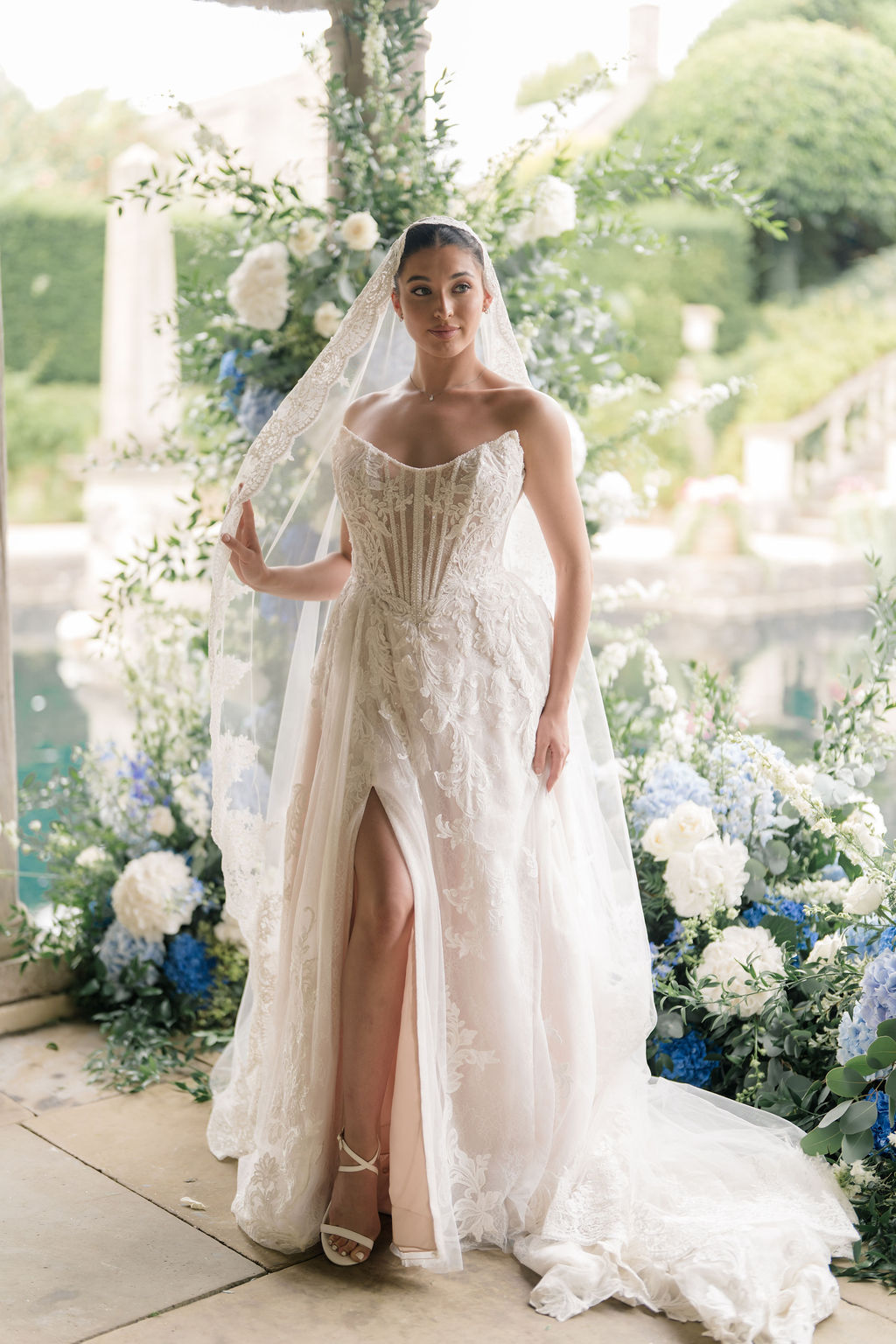 Olympia – Cathedral Length Mantilla Veil with Lace Trim 19 Olympia – Cathedral Length Mantilla Veil with Lace Trim - Image 10