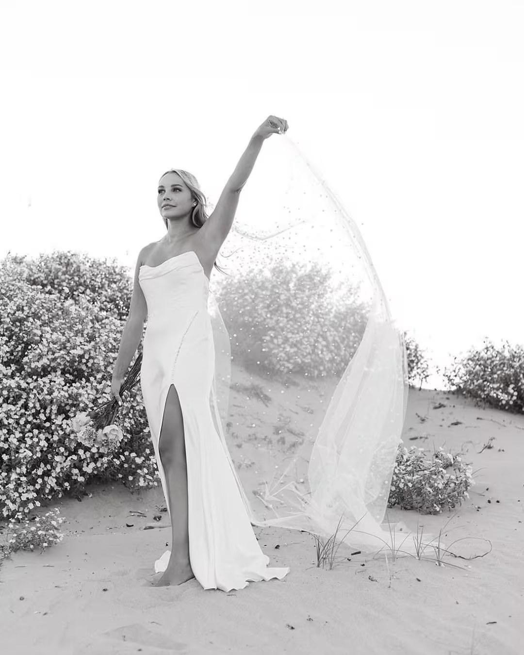 Viola – Barely There Pearl Veil in Chapel Length - Image 5