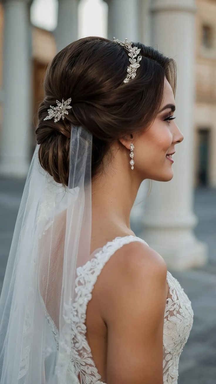 AI bride with a veil that makes no sense at the comb AI bride with a veil that makes no sense