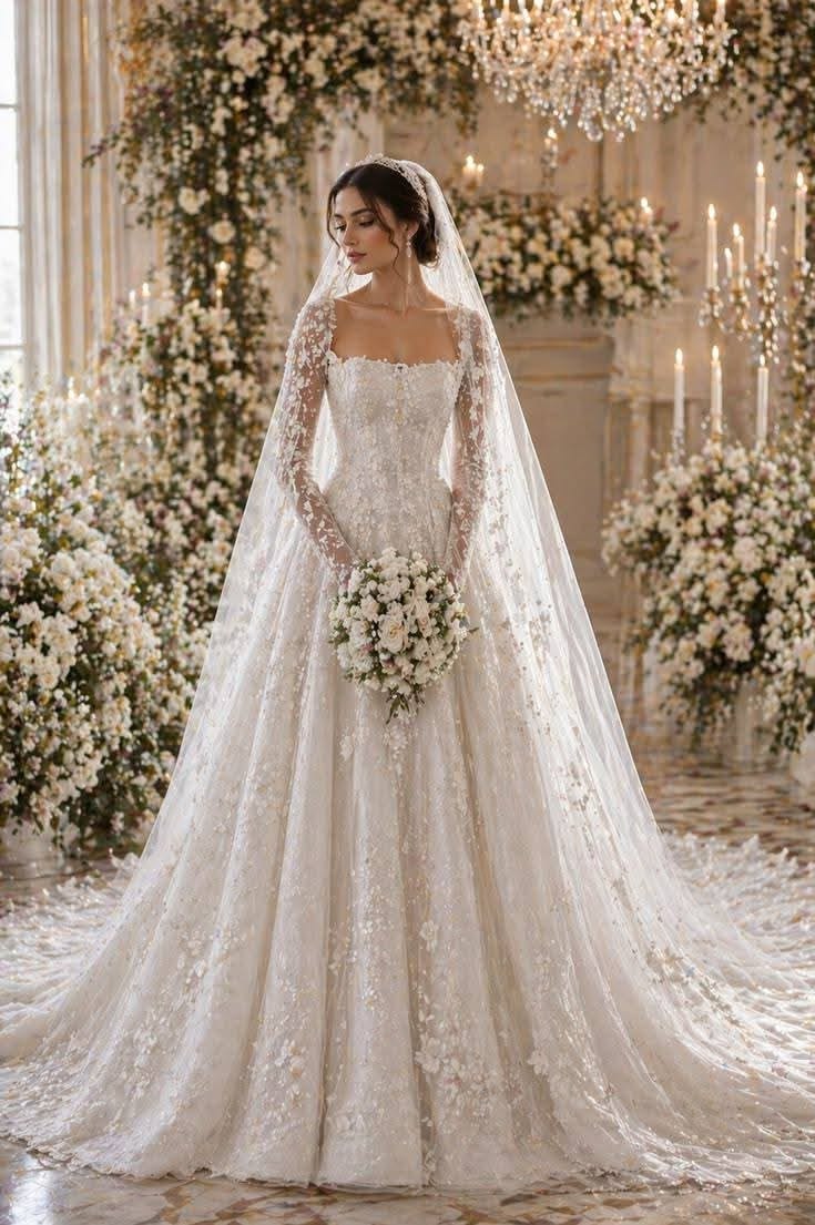 AI bride with lace veil AI bride with lace veil