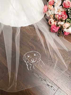 6 Beautiful Ways to Customise Your Wedding Veil 16 Pet Portrait Wedding Veil Embroidery