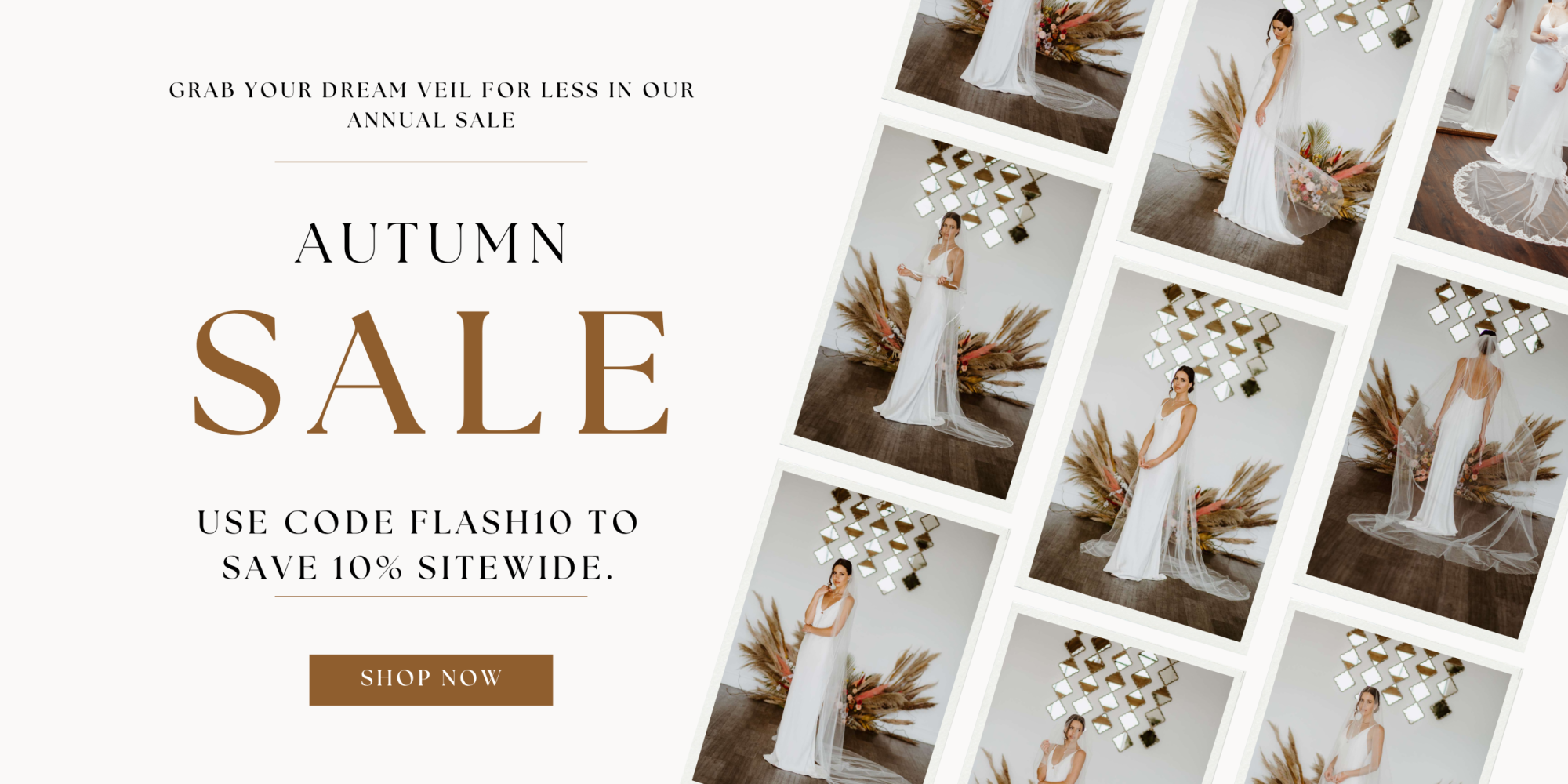 wedding veil Autumn sale banner